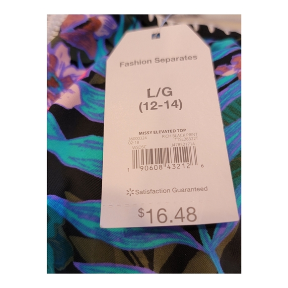 NWT Time & Tru Crochet Floral Swim Top Large - Picture 4 of 4